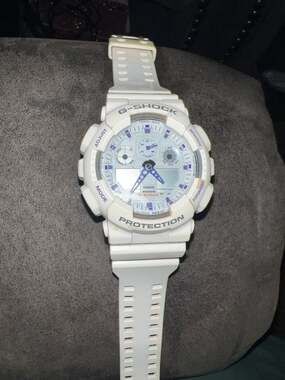 Casio G-Shock GA-100A-7A White Resin Digital-Analog Sport Watch